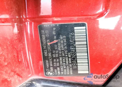 2001 BMW Z3 2.5 z USA, uszkodzony, nr VIN WBACN33451LM01216